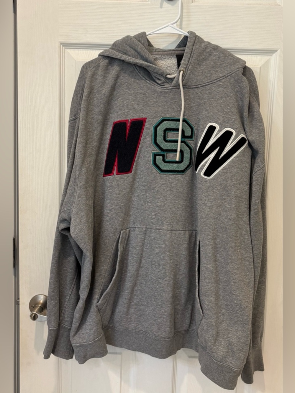 Nike Gray NSW Embroidered Pullover Hoodie Sweatshirt- oversized XL